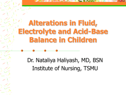 Alterations in Fluid, Electrolyte and Acid