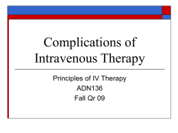 Complications of Intravenous Therapy