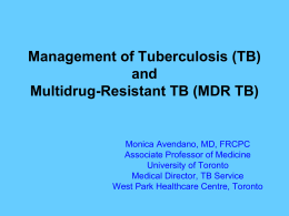 Management of TB and Multidrug