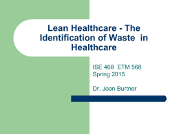 Lean Healthcare - The Identification of Waste JMB publish Jan 2015