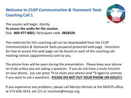 CUSP Communication & Teamwork Tools