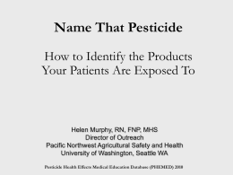 Pesticide Health Effects Medical Education Database (PHEMED) 2010