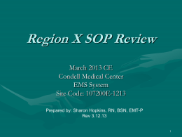 March 2013 CE SOP Review