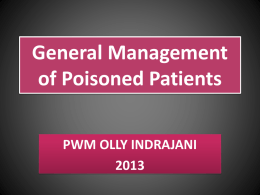 General Management of Poisoned Patients