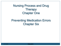 Nursing Process and Drug Therapy Chapter One