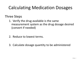 Calculating Medication Dosages
