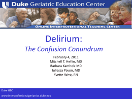 Delirium: What It Looks Like Why Frail Patients Succumb