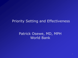 Policy and Costs - World Health Organization