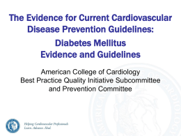 Diabetes Mellitus Management - American College of Cardiology