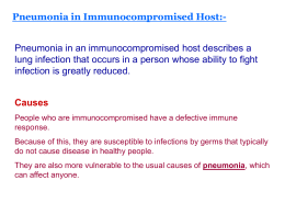 Pneumonia in Immunocompromised Host