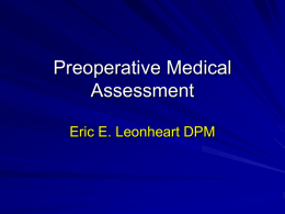Preoperative Medical Assessment