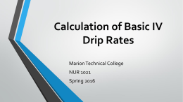 Calculation of Basic IV Drip Rates