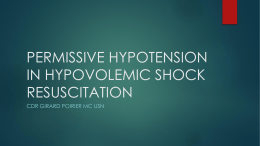 permissive hypotension in hypovolemic shock resuscitation