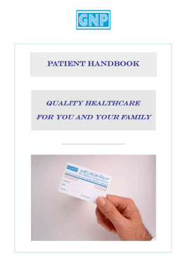 PATIENT HANDBOOK Quality healthcare for you and your family