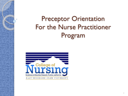 MSN Nurse Practitioner Preceptor Orientation
