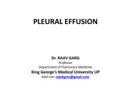 pleural effusion - King George`s Medical University