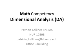 Math Competency Dimensional Analysis