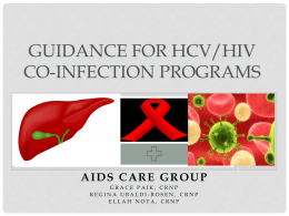 GUIDANCE FOR HCV/HIV Co-infection Programs