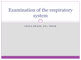 Examination of the respiratory system