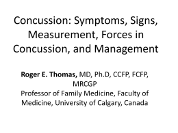 Concussion signs and symptoms - University of Calgary Family