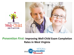 Prevention First: Improving Well Child Exam Completion Rates in WV