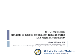 Methods to assess medication nonadherence and regimen complexity