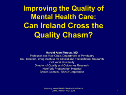 Improving the Quality of Mental Health Care