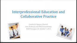 Interprofessional Education and Collaborative Practice
