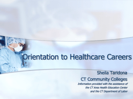Orientation to Healthcare Careers