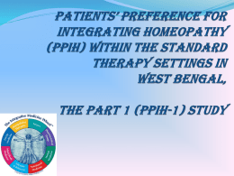 Patients* preference for integrating homeopathy