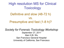LC/MS for Clinical Toxicology