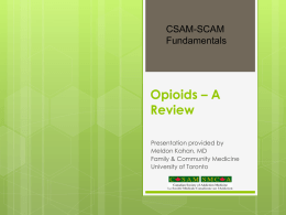 Opioids: A Review – Meldon Kahan PDF - CSAM