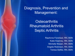 Arthritis Presentation - Angela Robinson AG-ACNP