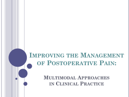 Improving the Management of Postoperative Pain