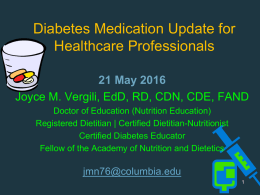 DPP-4 Inhibitors - New York State Academy of Nutrition and Dietetics