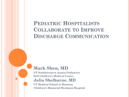 Improving Pediatric Hospitalist-Primary Care Provider Communication