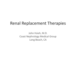 Definition of Renal Replacement Therapy (RRT)