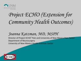 UNM Project ECHO Pain - Texas Primary Care and Health Home