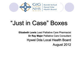 Just in Case Boxes - Palliative Care Wales