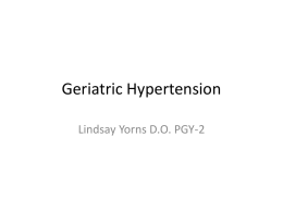 Geriatric Hypertension