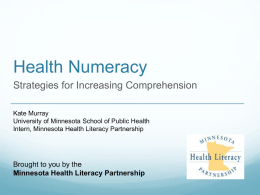 Health numeracy powerpoint presentation