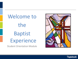 Welcome from Shane - Brookwood Baptist Health