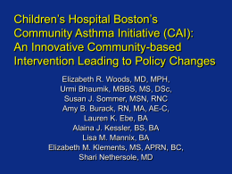Children`s Hospital Boston`s Community Asthma Initiative