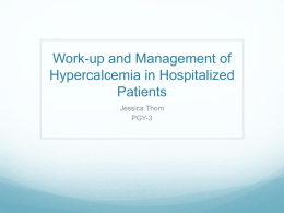 Management of Hypercalcemia in Hospitalized Patients