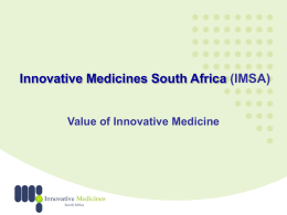 IMSA – Value Of Innovative Medicine