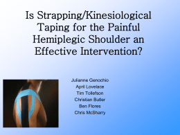 Is Strapping/Kinesiological Taping for the Painful Hemiplegic