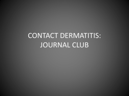CONTACT DERMATITIS: JOURNAL CLUB