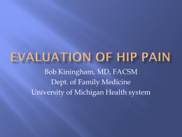 Evaluation of Hip Pain - University of Michigan