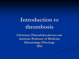 Introduction to thrombosis