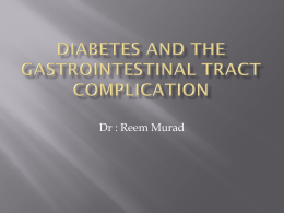 Risks for Complications in Diabetes